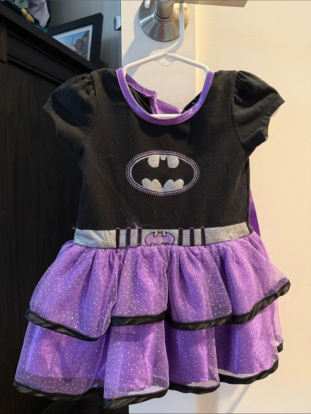 Girls' Purple & Black Batgirl Costume Dress
